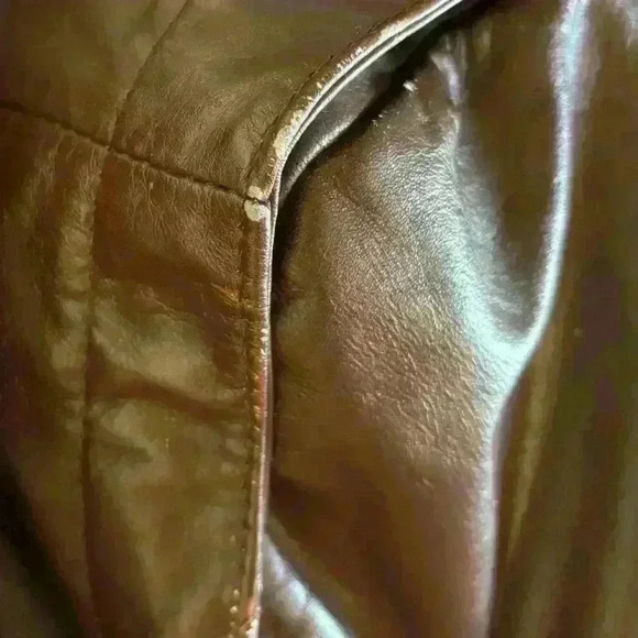 Vintage Sears The Leather Shop Brown Leather Jacket Mens Size 42 X-Tall Zip Out - Picture 14 of 14